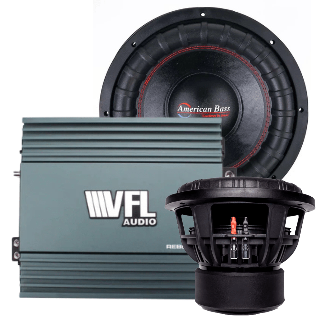 American Bass Big Bass Bundle — 2x XFL 12" Subwoofer + VFL REBEL-5000.1 Amplifier