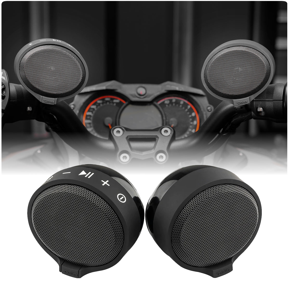 DS18 Amplified Handlebar Mounted Bluetooth Speaker System for Can-Am Ryker & Spyder Motorcycles