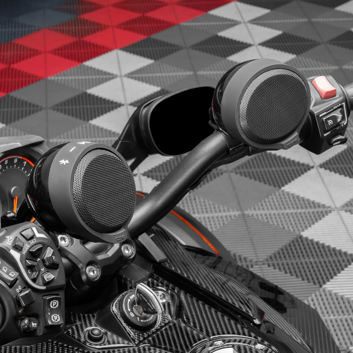DS18 Amplified Handlebar Mounted Bluetooth Speaker System for Can-Am Ryker & Spyder Motorcycles