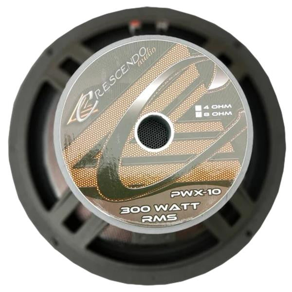 Crescendo Audio PWX-10 10" MID Range 4 OHM 300W RMS Subwoofer