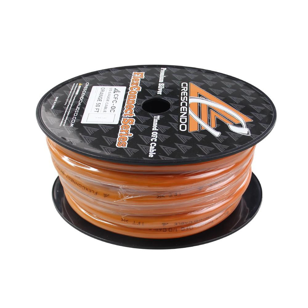 Crescendo Audio 1/0 Gauge Flexconnect OFC Orange (50FT Spool) Amplifier
