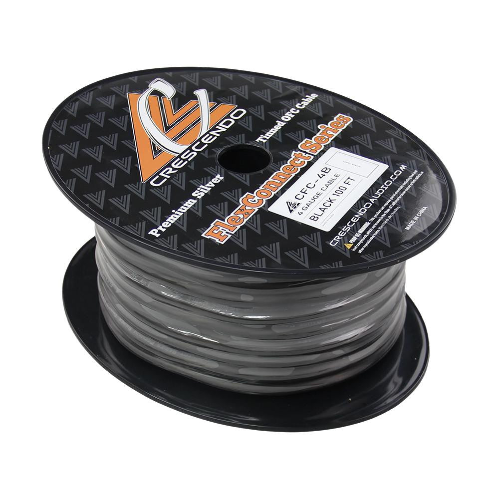 Crescendo Audio 4 Gauge Flexconnect OFC Black (100FT Spool) Amplifier
