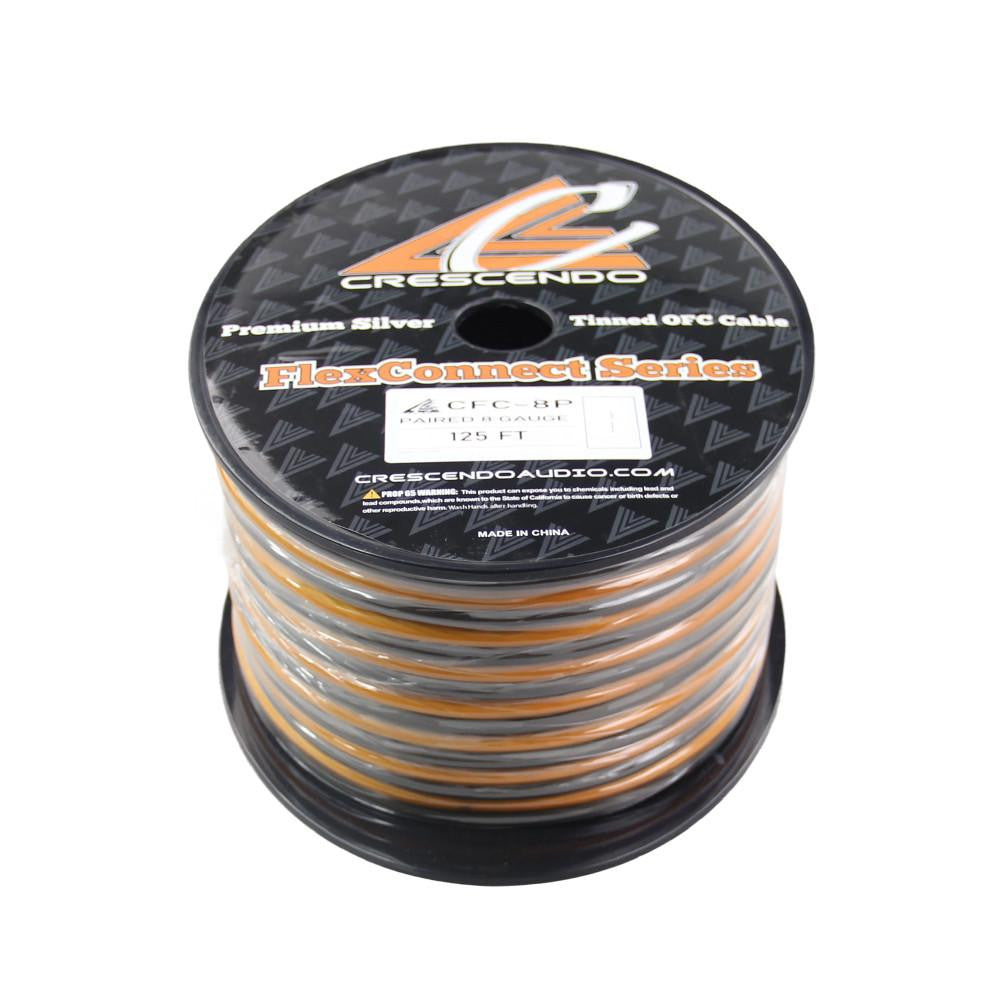 Crescendo Audio 8 Gauge Flexconnect OFC Paired Cable (125FT Spool) Subwoofer