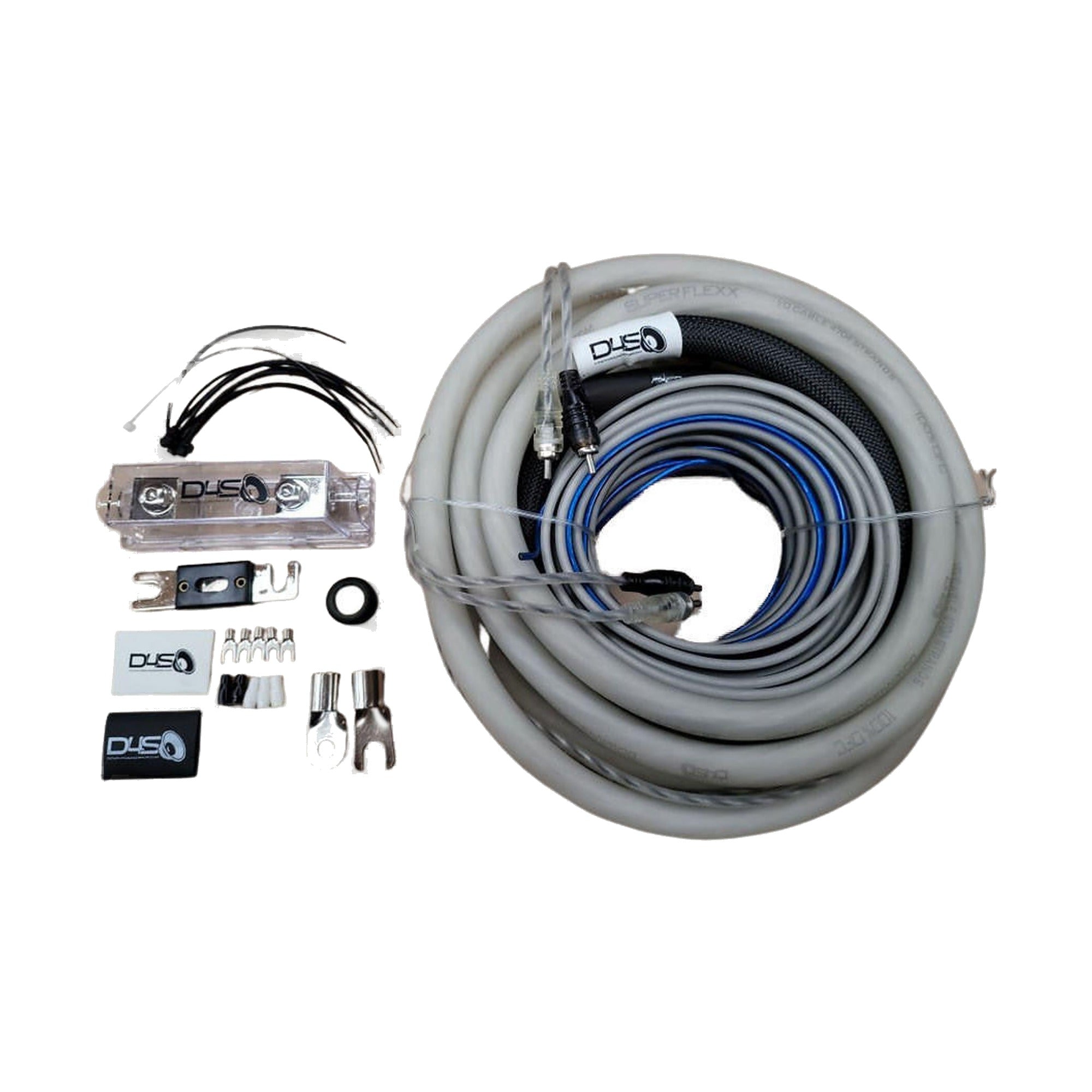 Down4Sound 0 Gauge Silver Tinned OFC Amplifier Install Kit