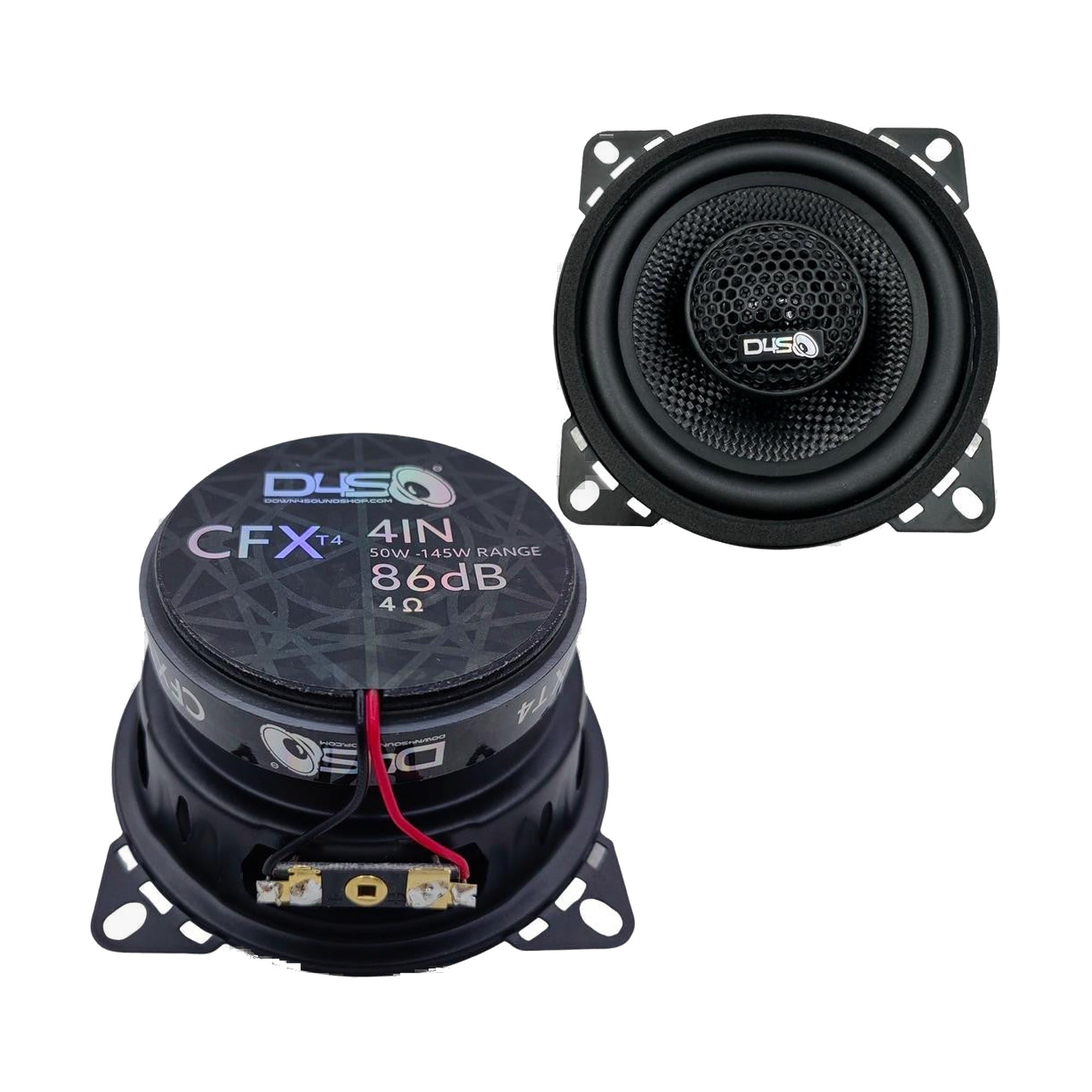 Down4Sound CFXT4 - 4 Inch Car Audio Speakers - 145W RMS (pair)