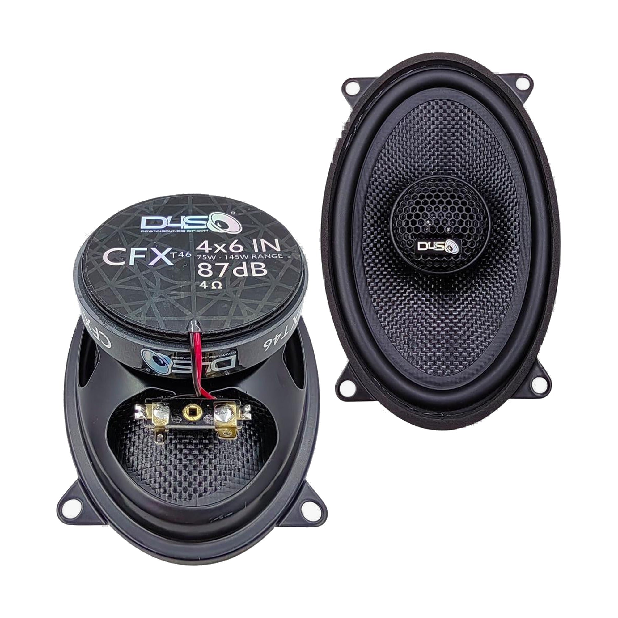 Down4Sound CFXT46 - 4X6 Inch Car Audio Speakers - 145W RMS (pair)