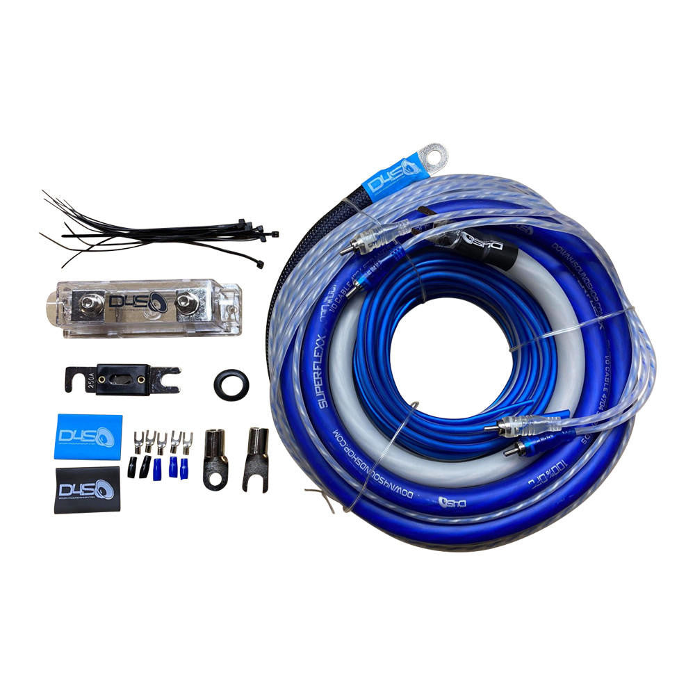 Down4Sound 0 Gauge Silver Tinned OFC Amplifier Install Kit