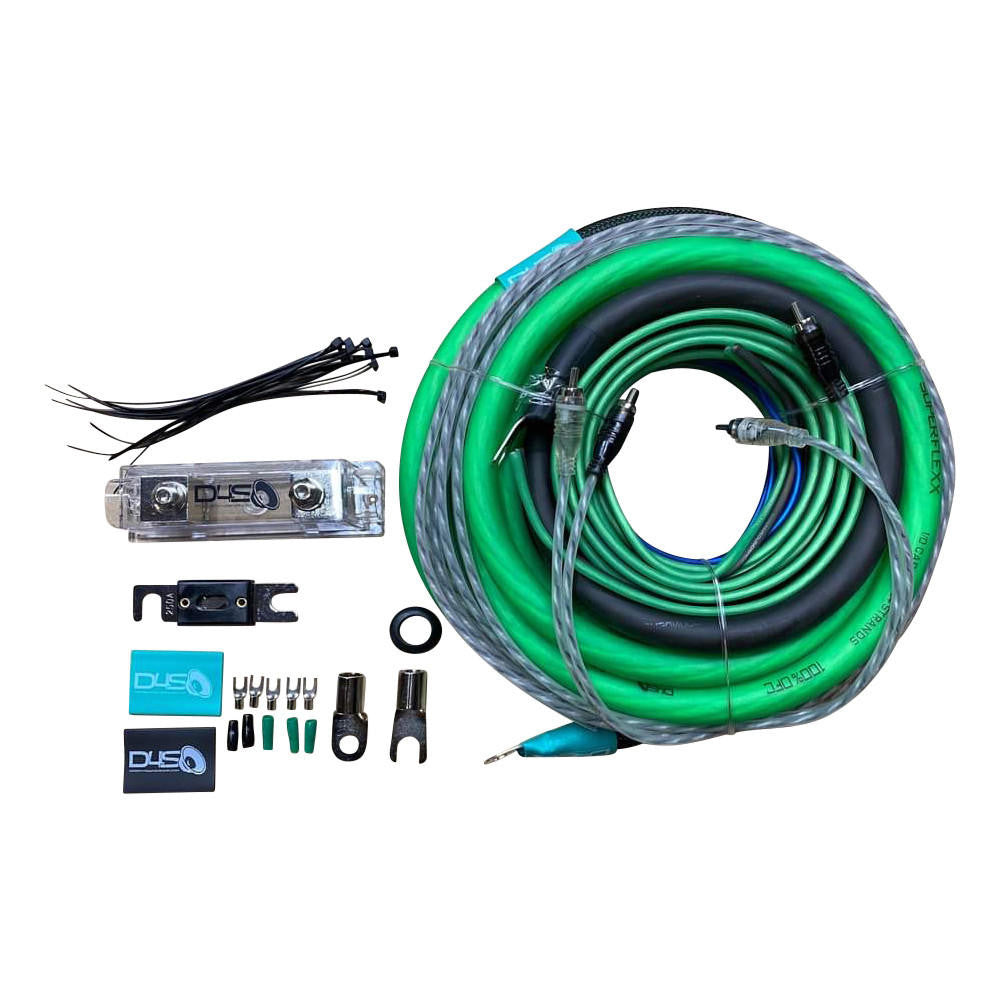 Down4Sound 4 Gauge Silver Tinned OFC Amplifier Install Kit (Green/Black) — view 5 of 5