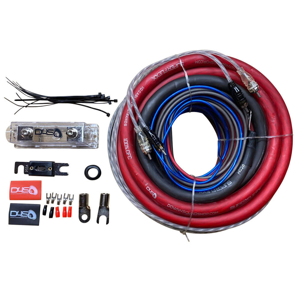 Down4Sound 0 Gauge Silver Tinned OFC Amplifier Install Kit
