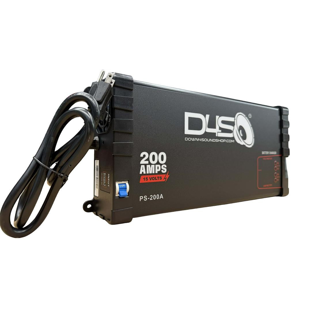 Down4Sound 200A Smart Power Supply - 12V Car Audio Power Supply & Battery Charger (13.8V - 15V Output)