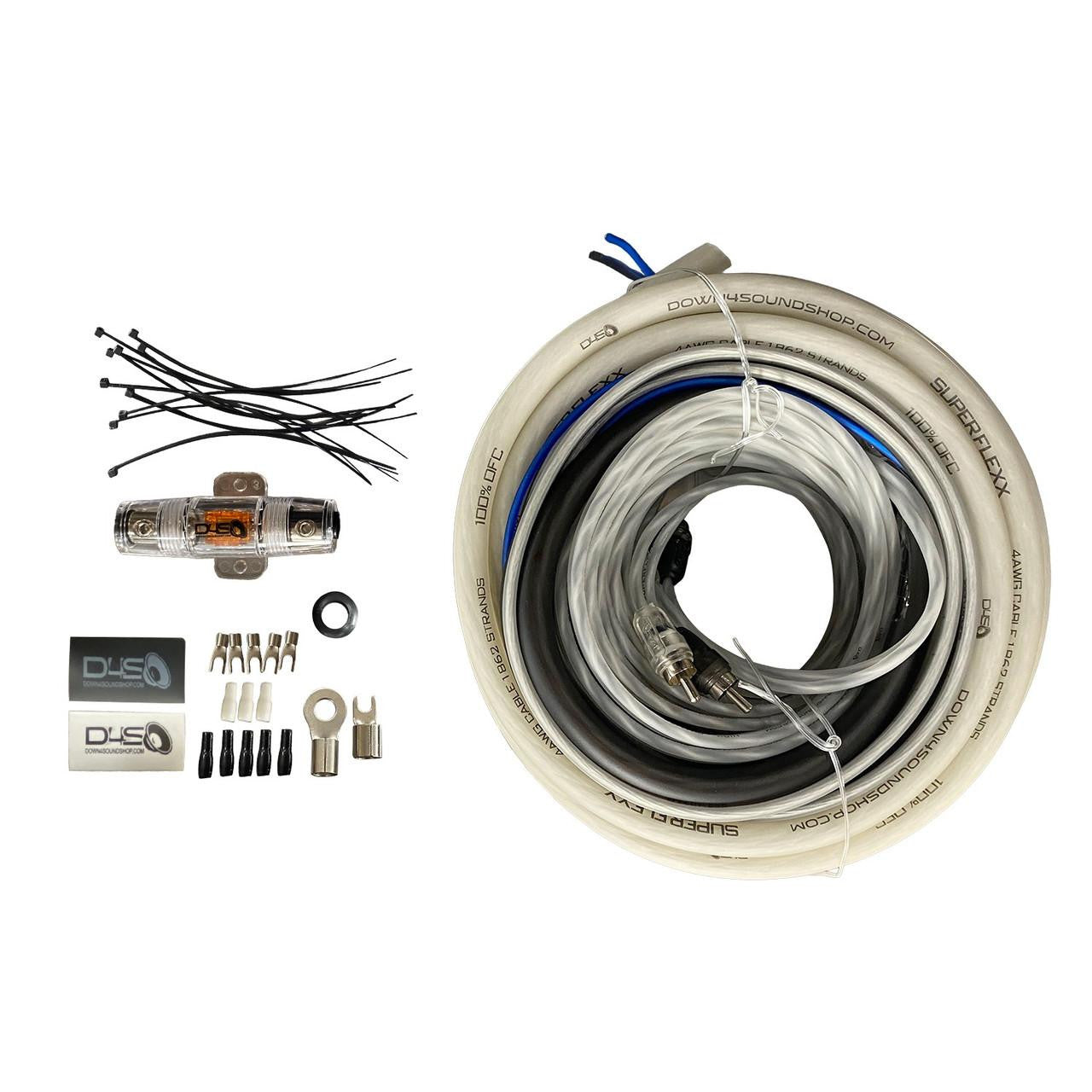 Down4Sound 4 Gauge Silver Tinned OFC Amplifier Install Kit (Green/Black) — view 4 of 5