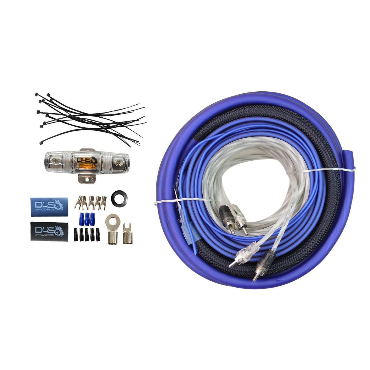 Down4Sound 4 Gauge Silver Tinned OFC Amplifier Install Kit (Green/Black) — view 2 of 5