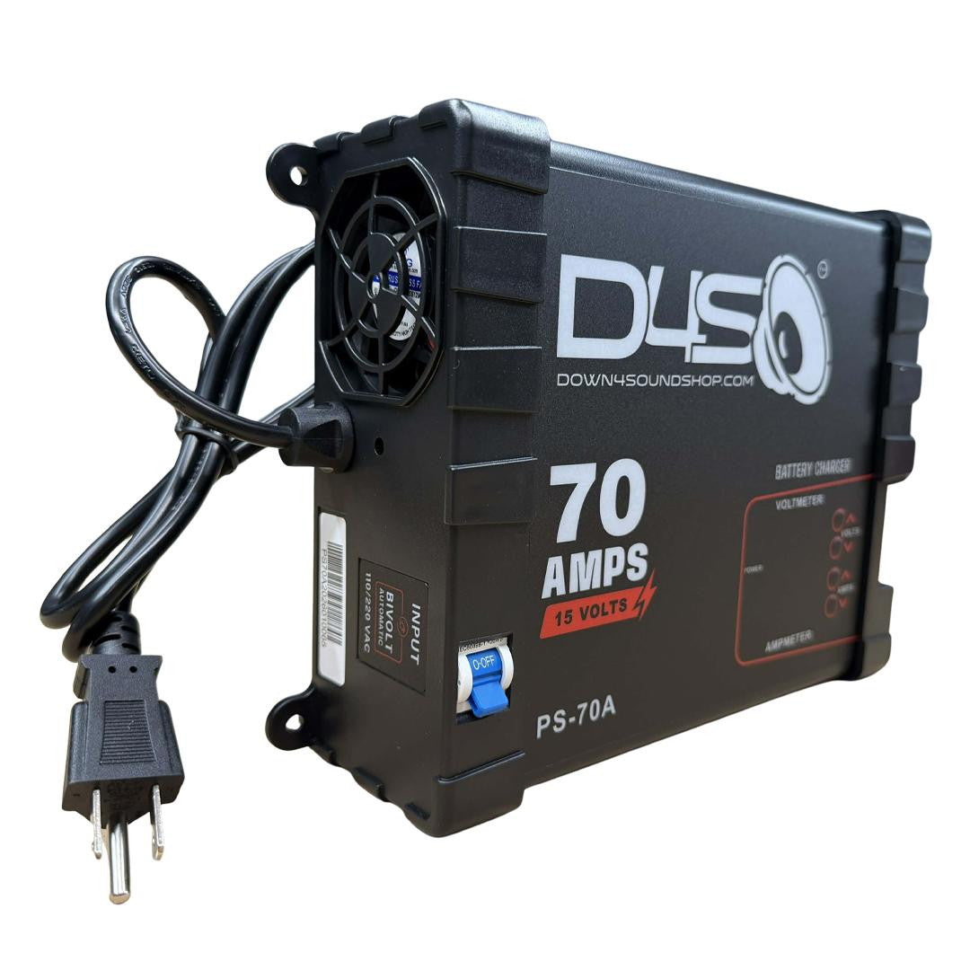 Down4Sound 70A Smart Power Supply - 12V Car Audio Power Supply & Battery Charger (13.8V - 15V Output)