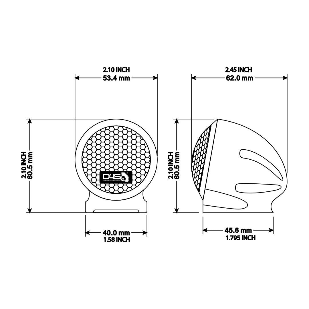 Down4Sound D4S DW1 1 Inch Fine Silk Dome SQ Tweeter + Pods 80W RMS 4 OHM (pair)