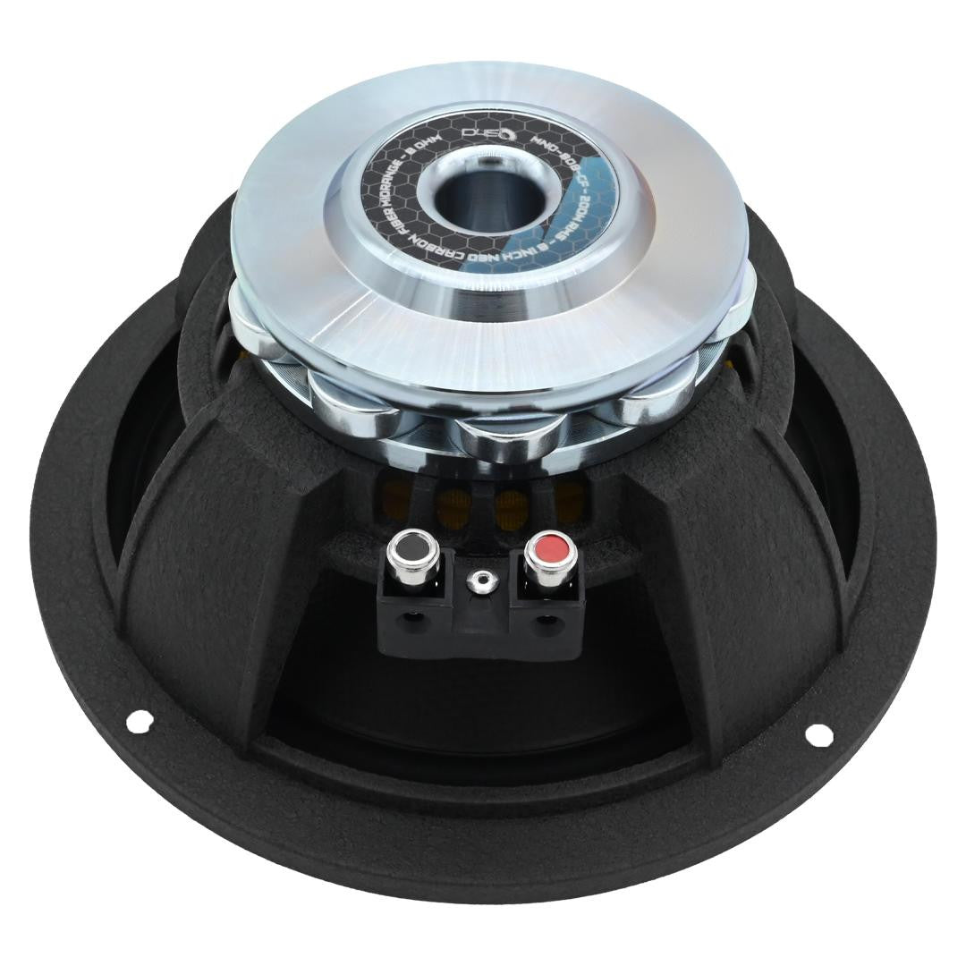 Down4Sound D4S-MND808CF Carbon Fiber Neo+ Water Resistant Speaker - 8 Inch 200W RMS 8 OHM
