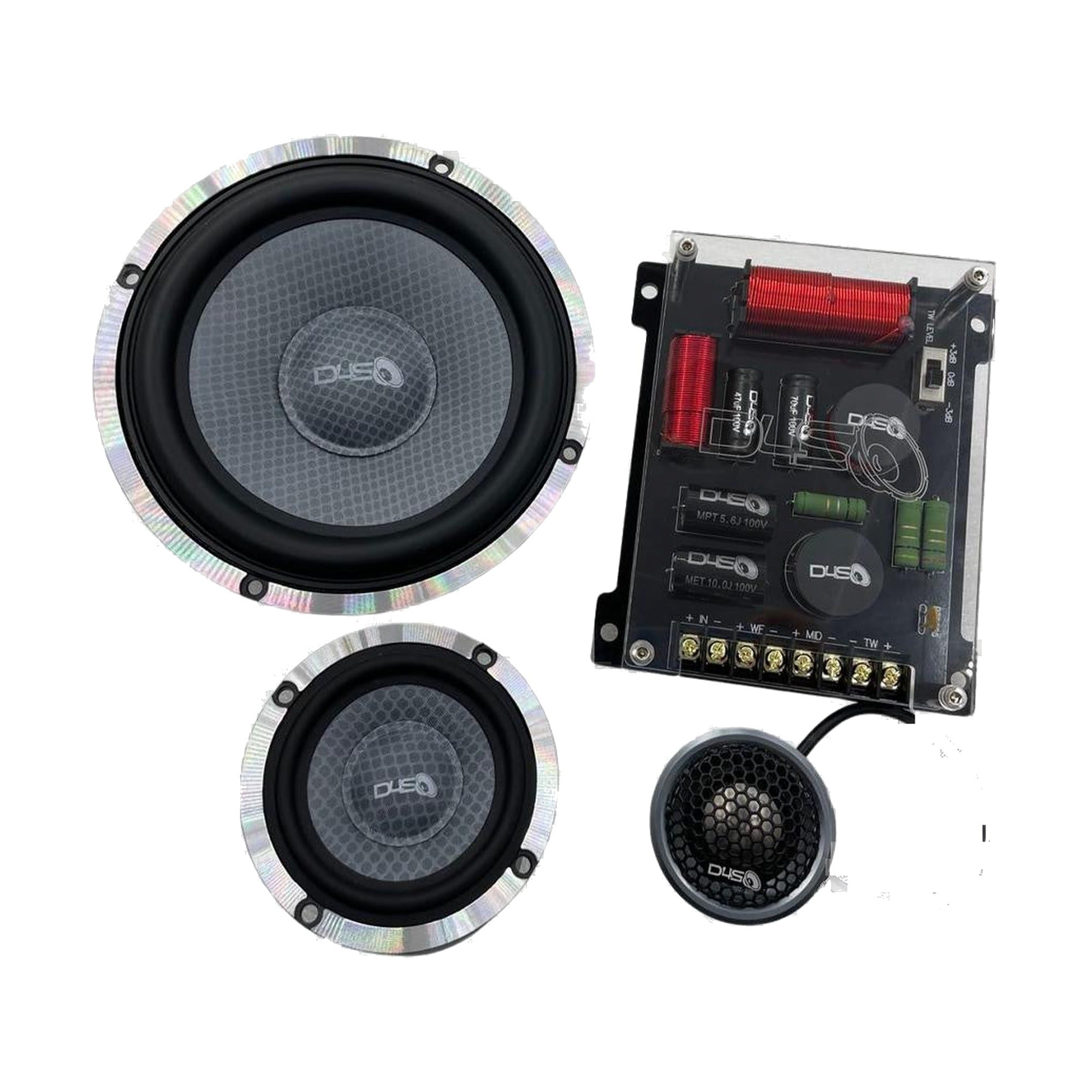 Down4Sound JFX653S - 6.5 Inch 3 WAY Car Audio Speakers - 300W RMS (pair)