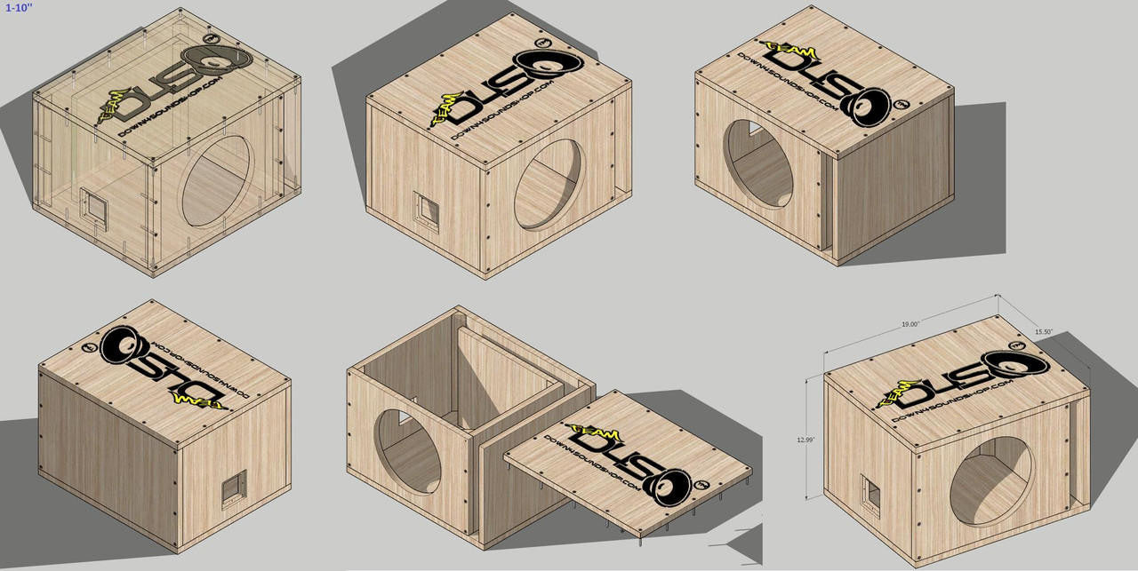 Down4Sound PRO-FAB Birch Flat Pack 10 1 10 SUB Box DIY 10-INCH Ported Subwoofer Enclosure Box