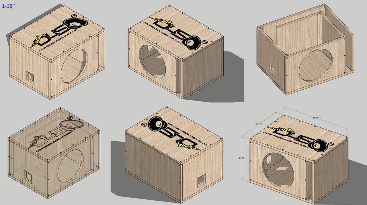 Down4Sound PRO-FAB Birch Flat Pack 12 1 12 SUB Box DIY 12-INCH Ported Subwoofer Enclosure Box