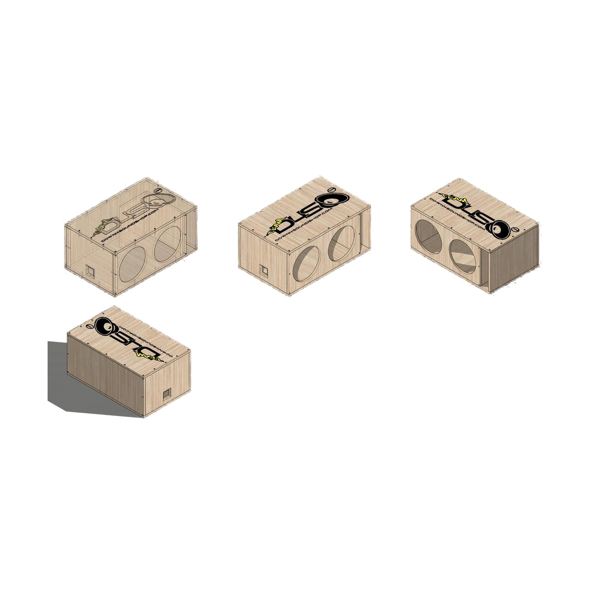 Down4Sound PRO-FAB Birch Flat Pack 2 12 2 12 SUB Box DIY Dual 12-INCH Ported Subwoofer Enclosure Box
