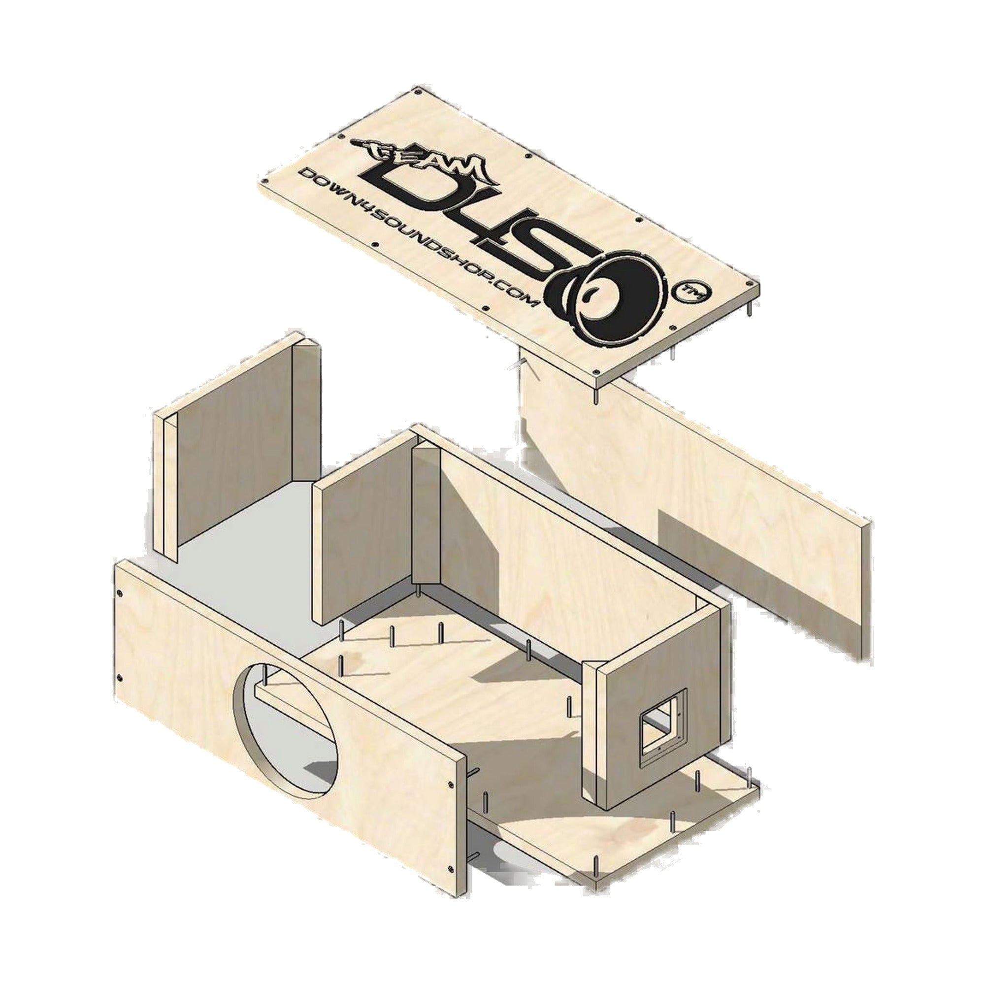 Down4Sound PRO-FAB DIY Flat Pack - Single 8-INCH Ported Subwoofer Enclosure Kit