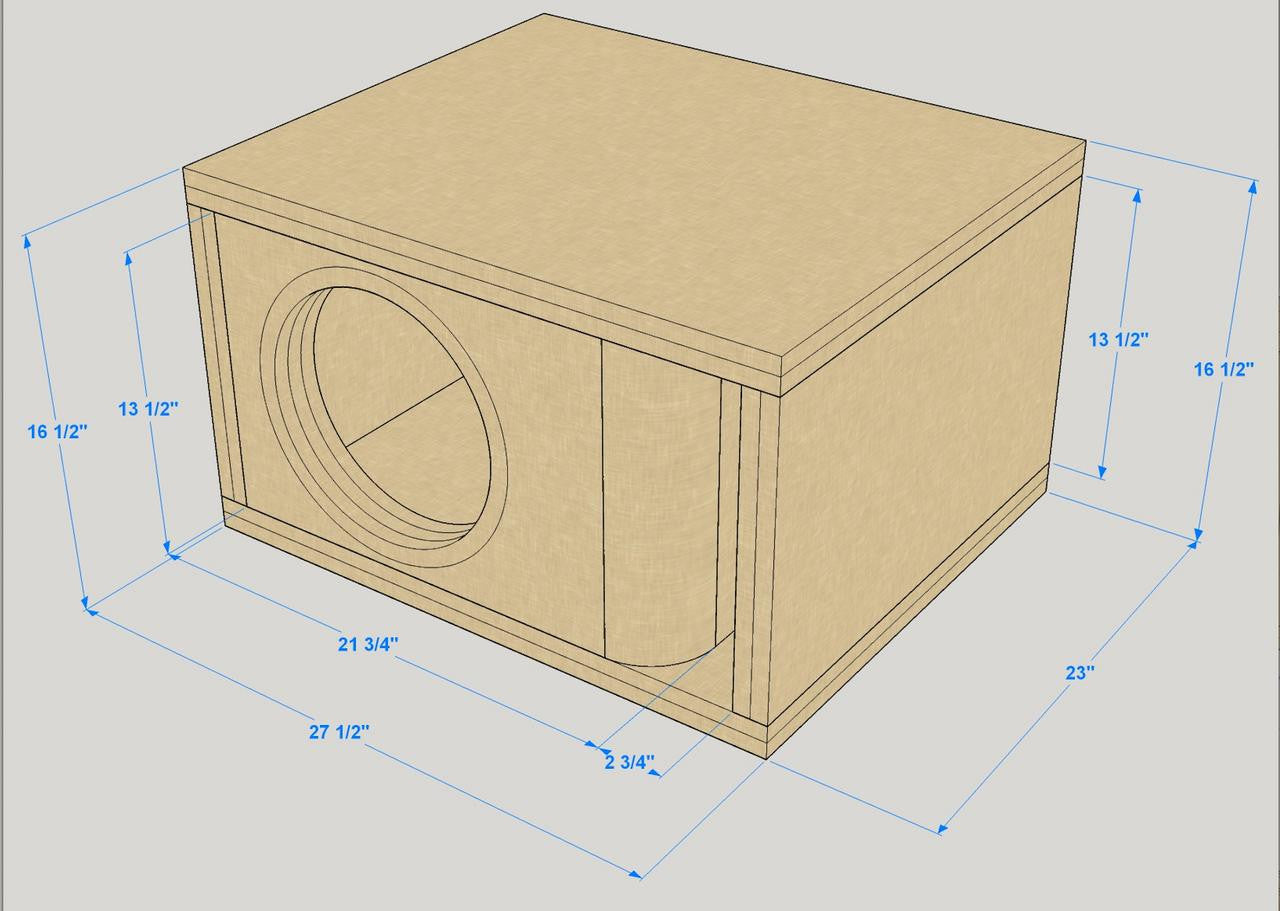 Down4Sound PRO-FAB HD3 12 1 12 SUB Box Single HD 12-INCH Kerf Port Subwoofer Enclosure Box
