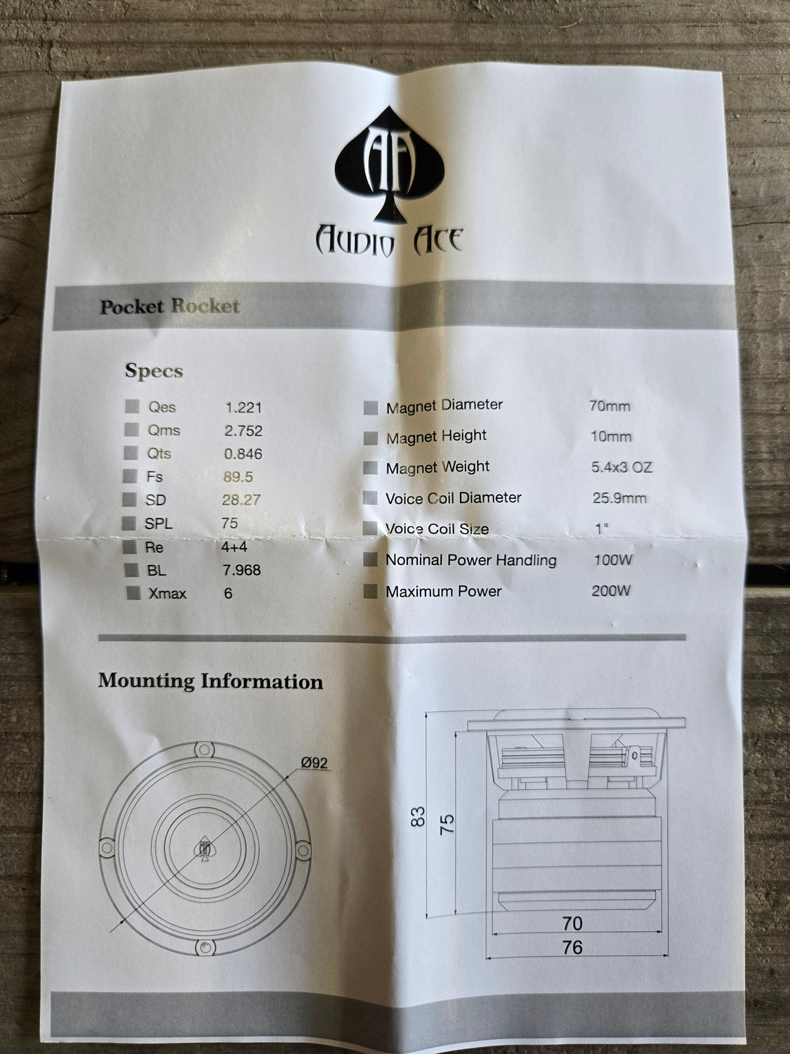 Audio Ace Pocket Rocket