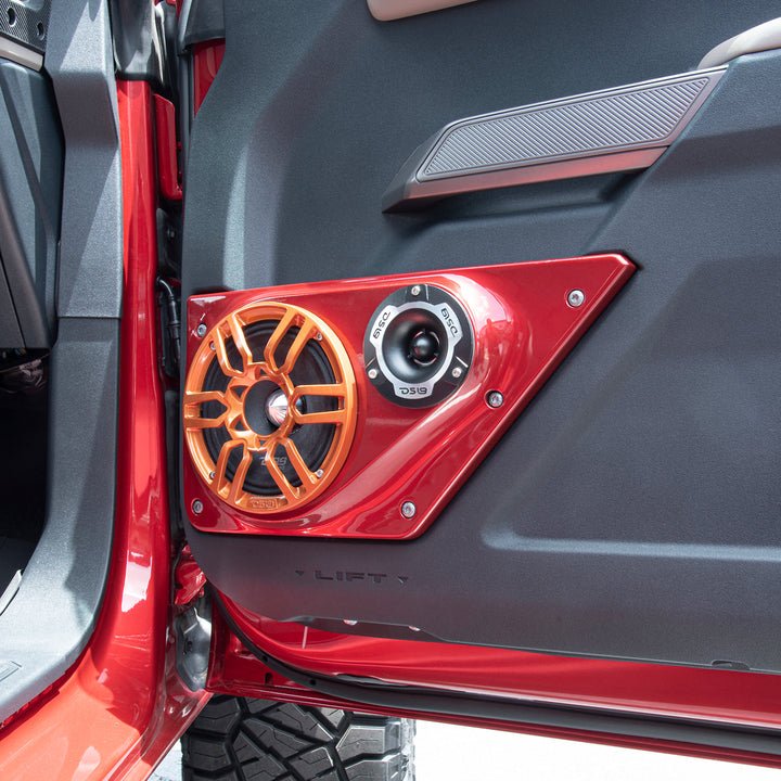 DS18 Ford Bronco 6th Gen Front Doors 6.5" Speaker and 3.8" Tweeter Panels