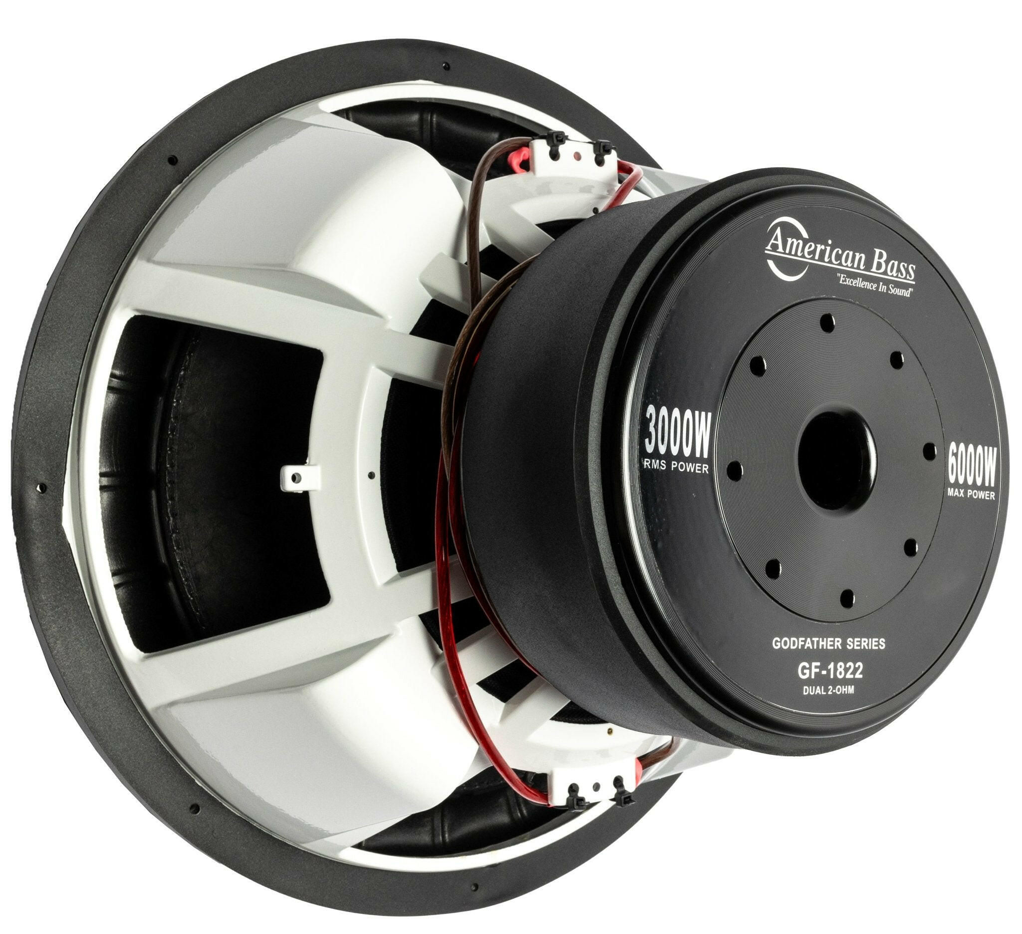 American Bass Godfather 18" Car Subwoofer 3000 Watts RMS Dual Voice Coil 1 Ohm or 2 Ohm
