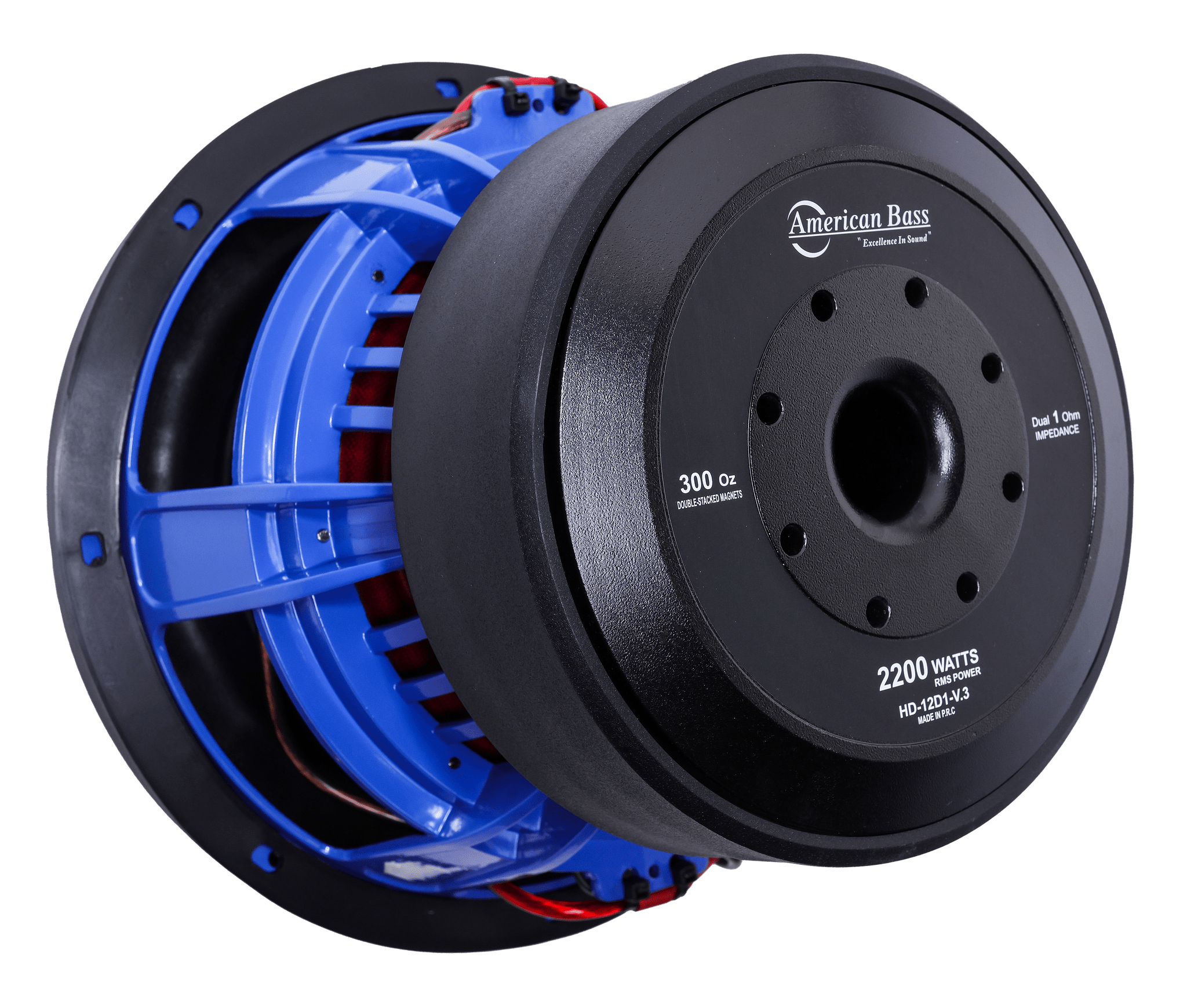 American Bass HD 12" Car Subwoofer 2000 Watts RMS Dual Voice Coil 1 Ohm or 2 Ohm