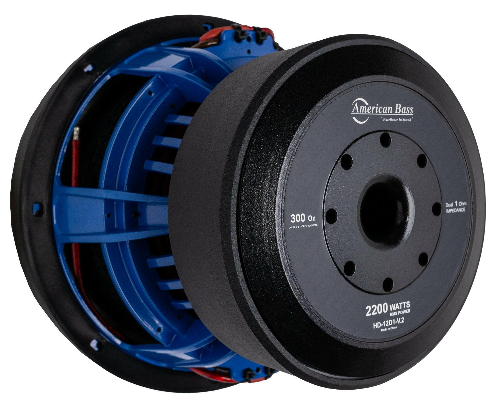 American Bass HD 12" Car Subwoofer 2000 Watts RMS Dual Voice Coil 1 Ohm or 2 Ohm