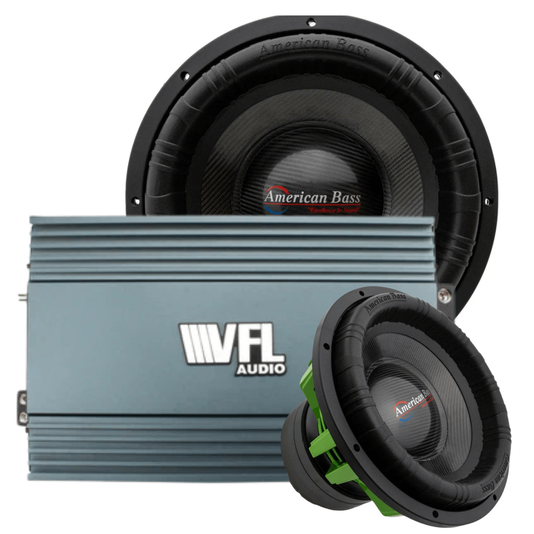 American Bass Monster Bass Bundle — 2x Godzilla 15" Subwoofer + VFL Rebel REBEL-8000.1 Amplifier