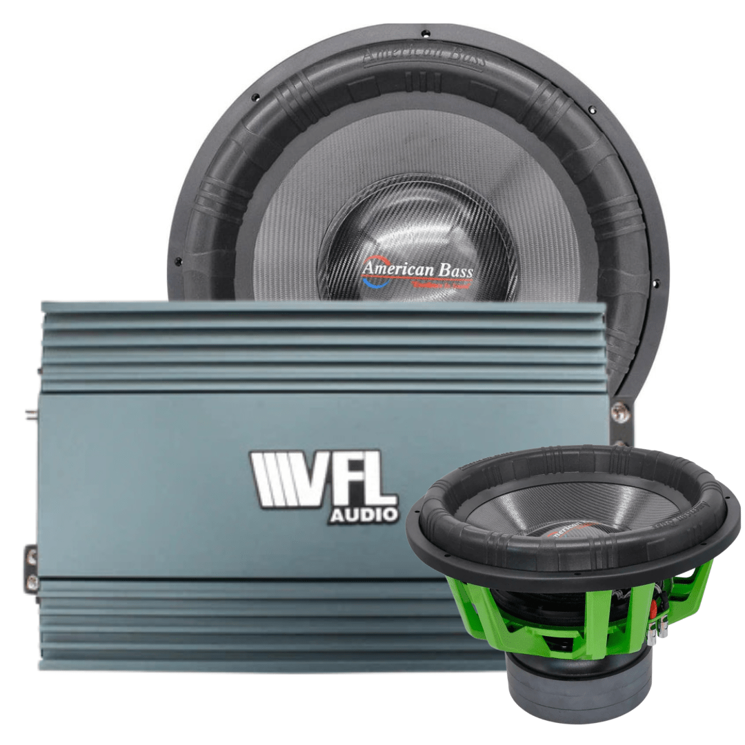 American Bass Monster Bass Bundle — 2x Godzilla 18" Subwoofer + VFL Rebel REBEL-8000.1 Amplifier