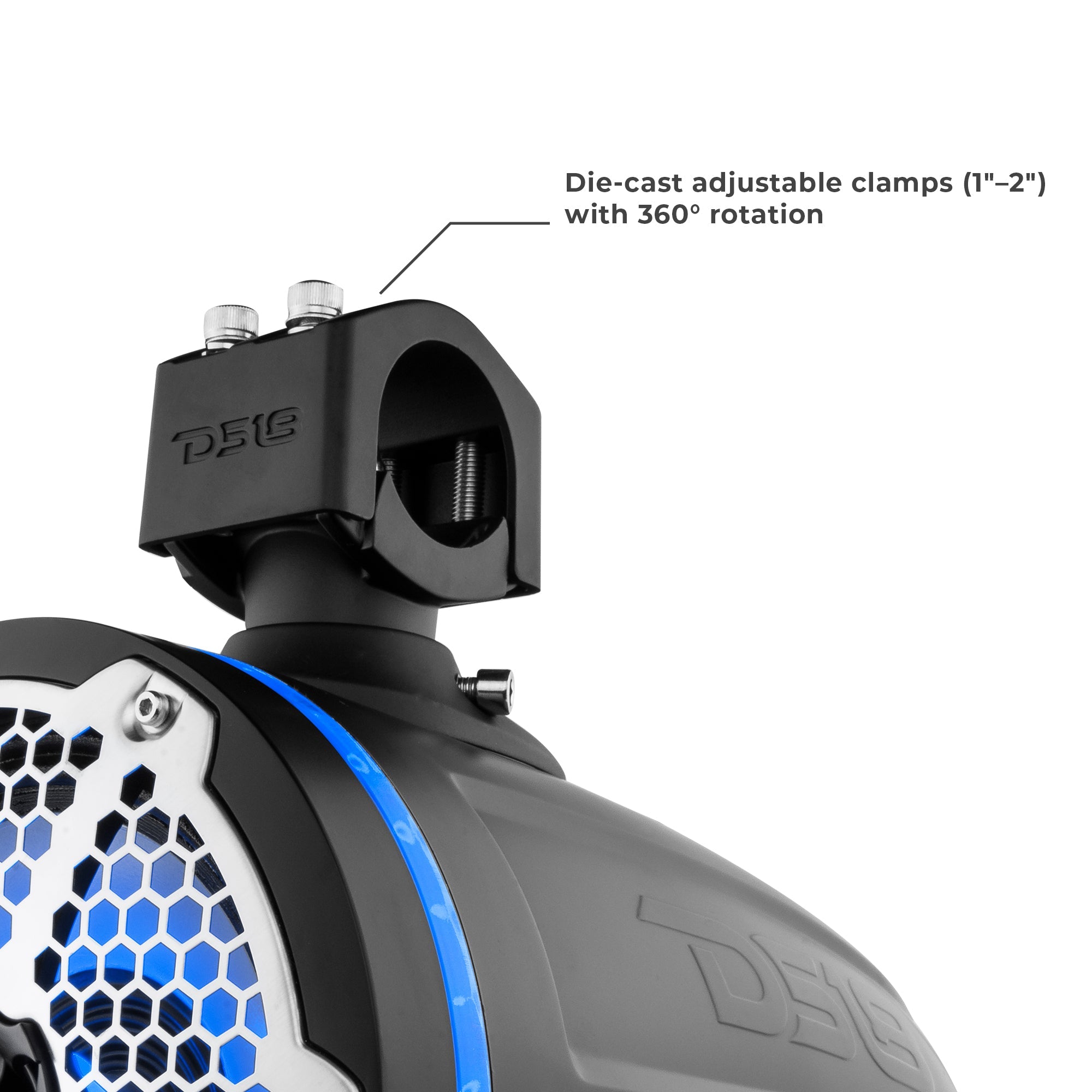 DS18 NXL 10" Neodymium Marine and Powersports Towers with Built-in Passive Radiator, 1" Driver and LED RGB Lights 300 Watts Rms