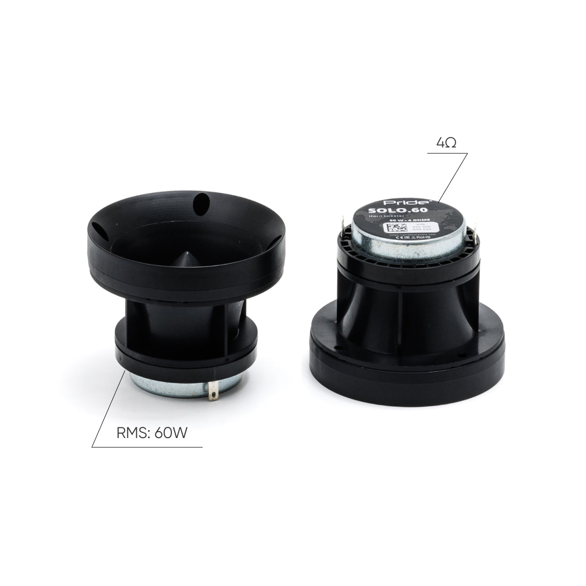 Pride Audio Solo 60 3.2" Pro Audio Horn Tweeters 60W RMS (Pair) — view 2
