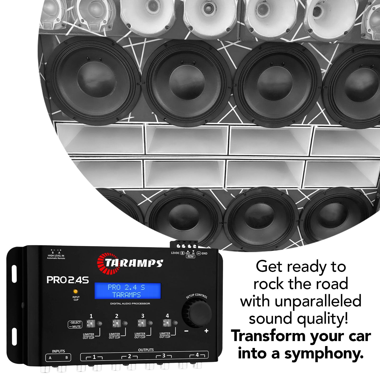 Taramps TS 400x4 2 OHM + PRO 2.4S Car Amplifier & Processor COMBO - 18