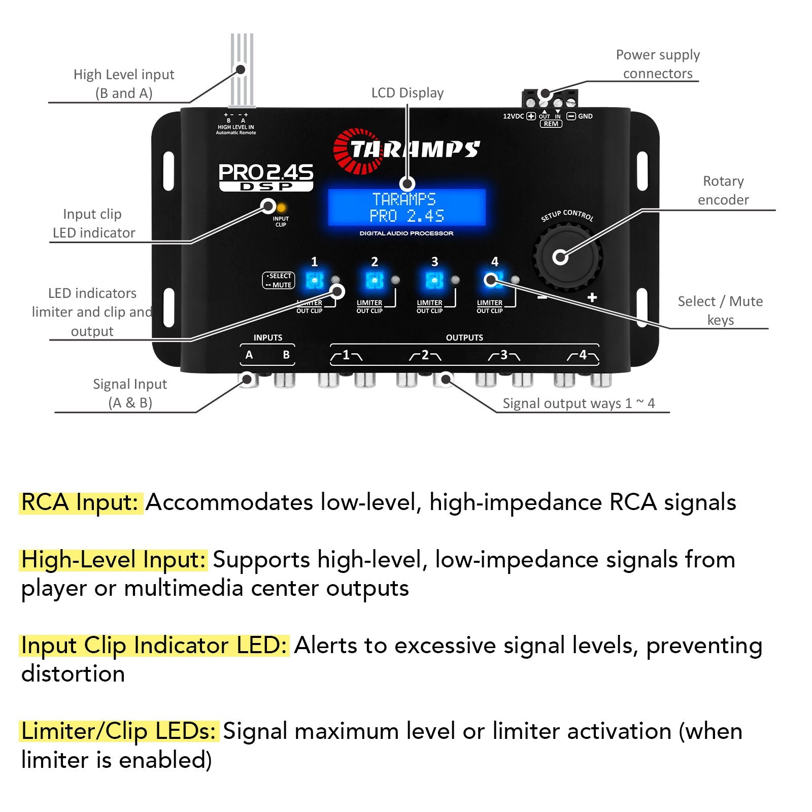 Taramps PRO 2.4S Audio Processor - 7