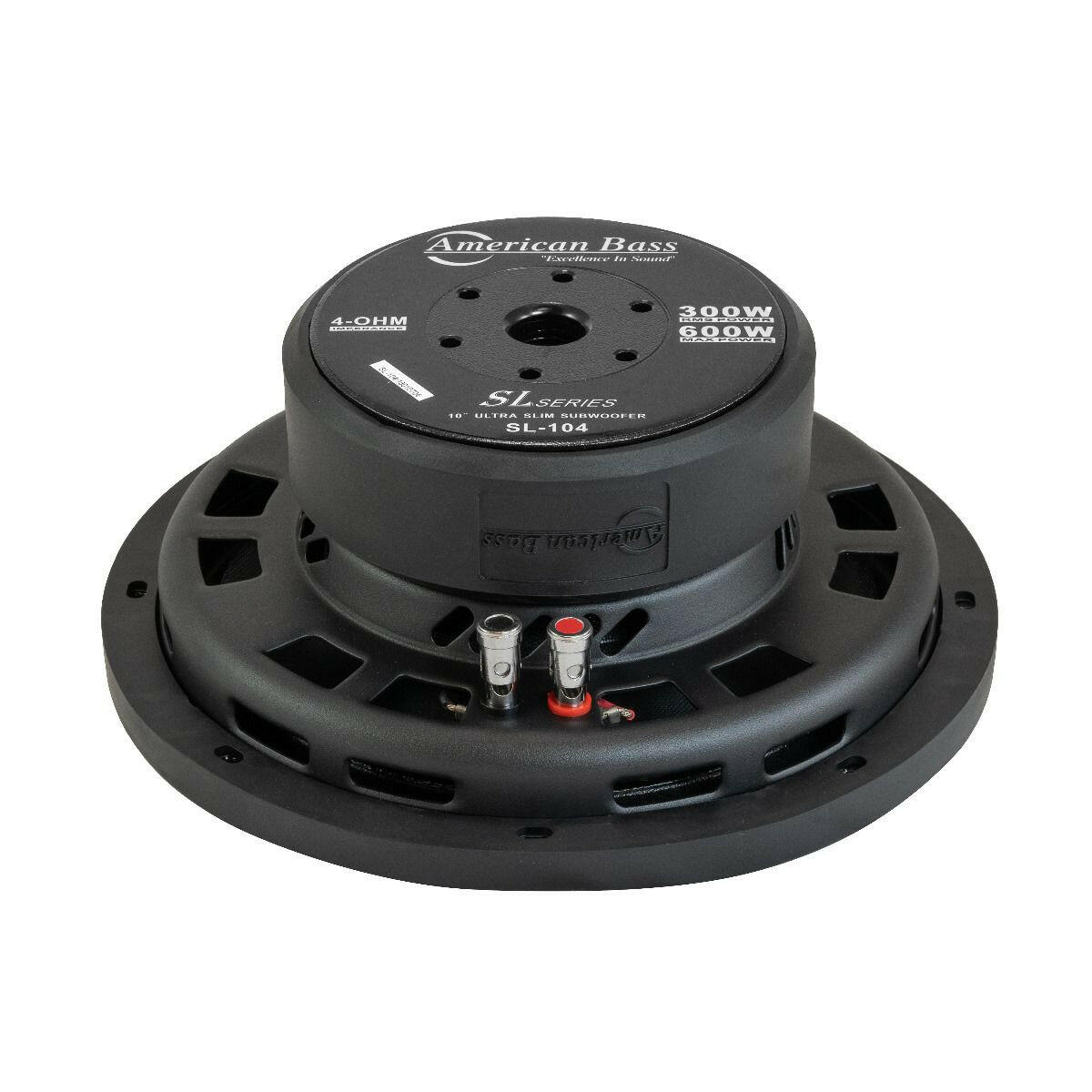 American Bass SL 10" Car Subwoofer 300 Watts RMS Single Voice Coil 4 Ohm (Shallow Mount)
