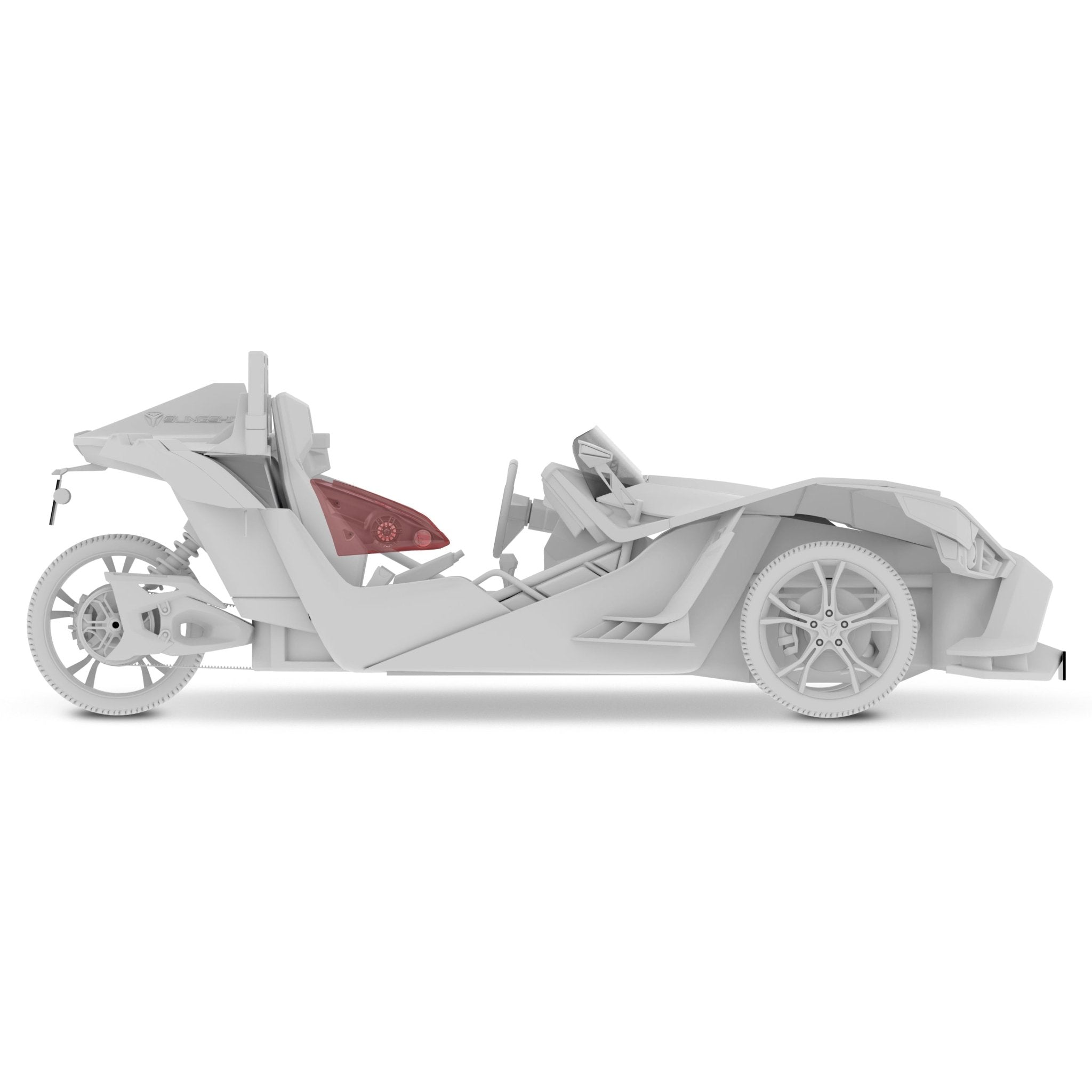DS18 Polaris Slingshot Arm Rest Empty Enclosure With Digital Led Lights fits 2 x 6.5" Speakers | 2015 - Current