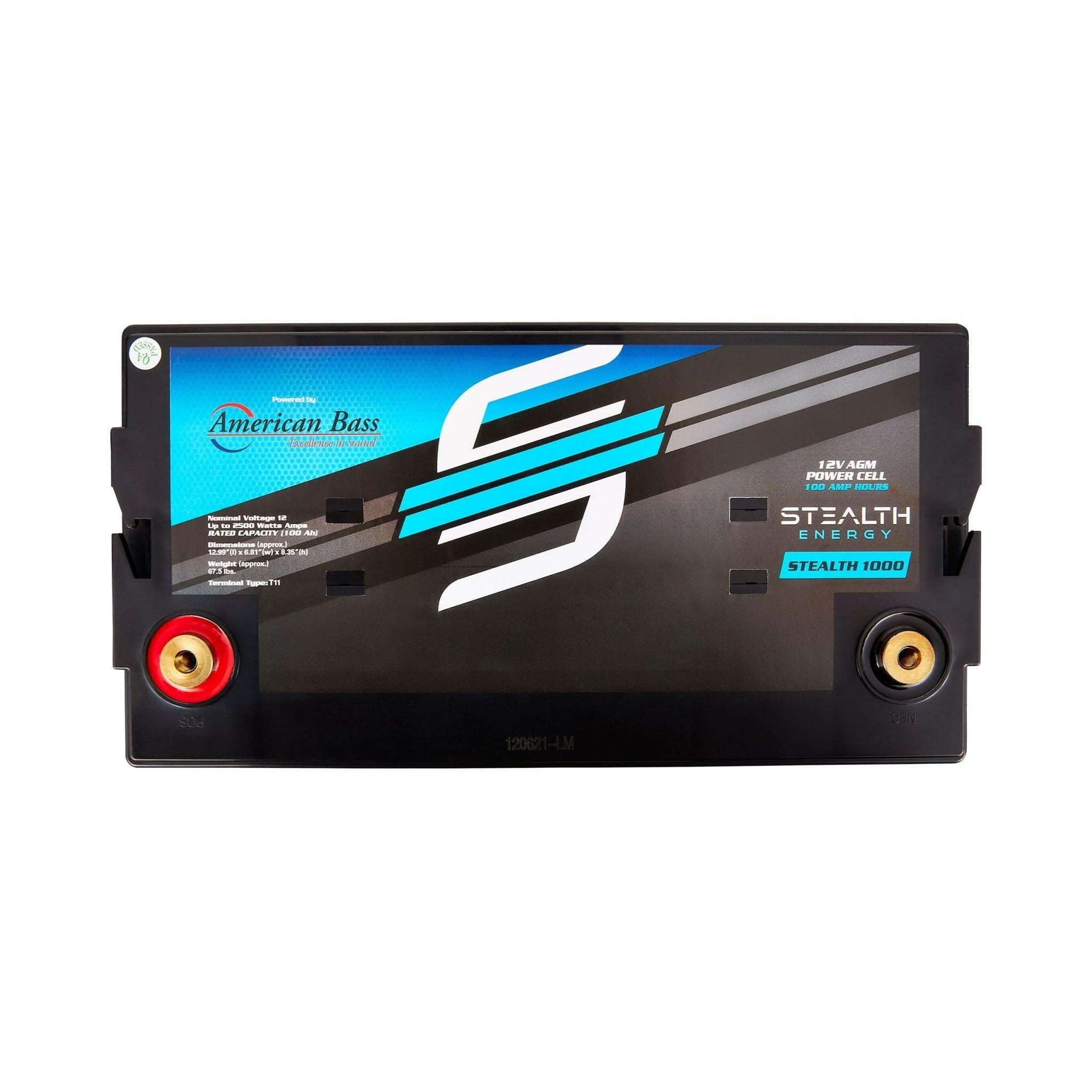 ST-1000 American Bass Audio Stealth 1000 100Ah AGM Battery Maintenance-Free, Sealed Power for Car Audio & More