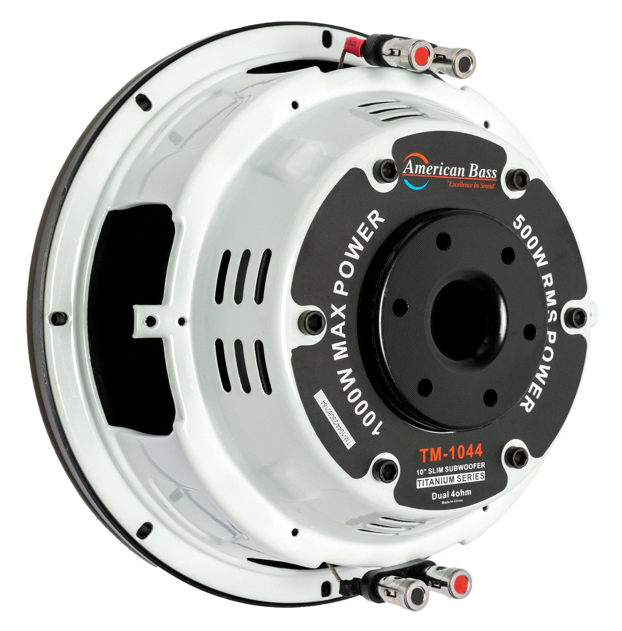 American Bass Titanium 10" Car Subwoofer 500 Watts RMS Dual Voice Coil 4 Ohm (Shallow Mount)