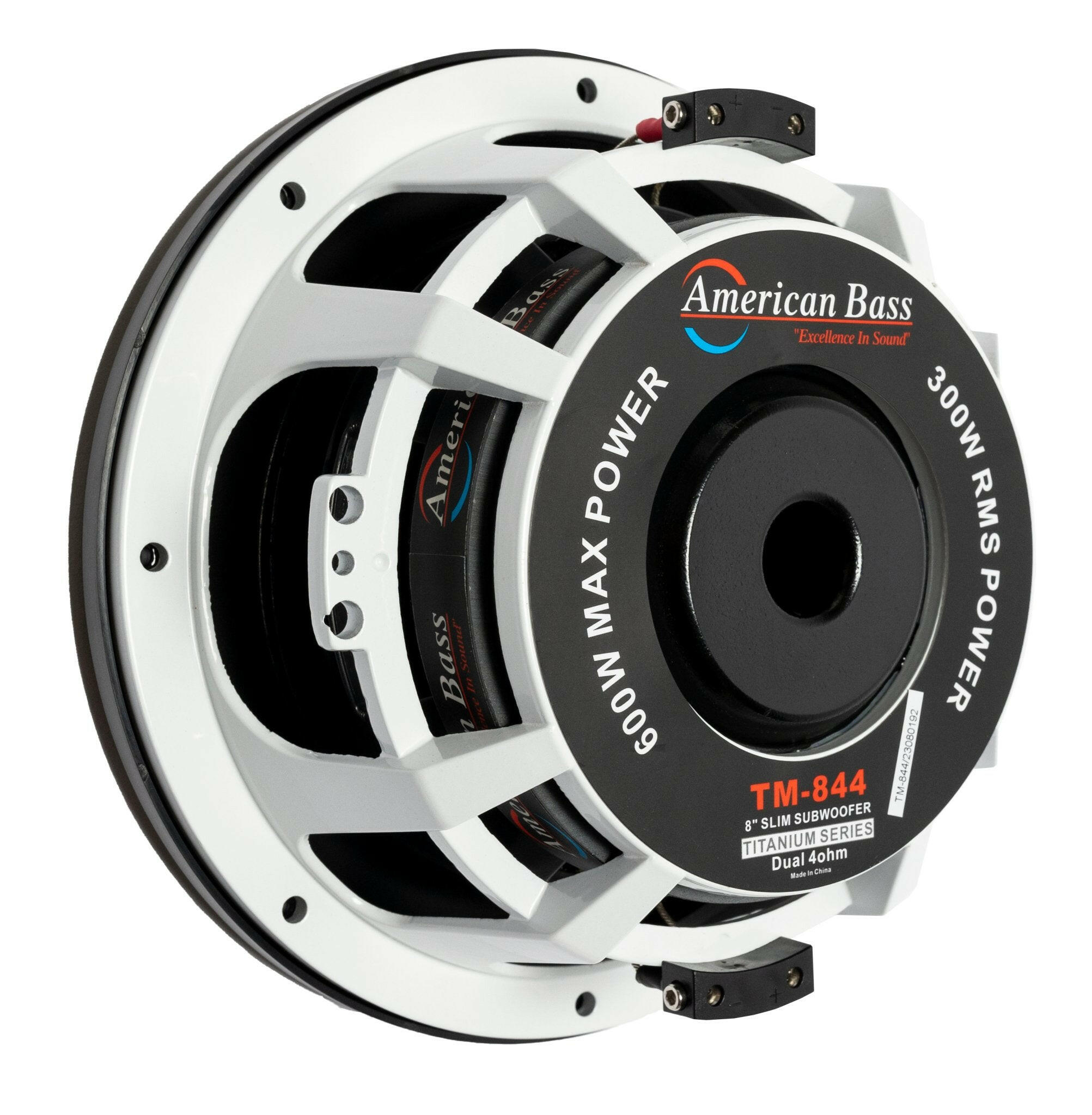 American Bass Titanium 8" Car Subwoofer 500 Watts RMS Dual Voice Coil 4 Ohm (Shallow Mount)