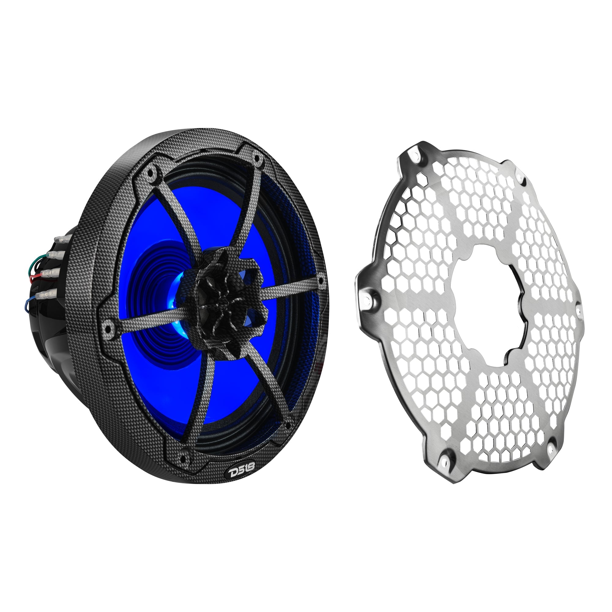 DS18 8” Marine 2-Way Hybrid Speaker with RGB LED, Compression Driver and Neodymium Magnet | 350W RMS 4-Ohm