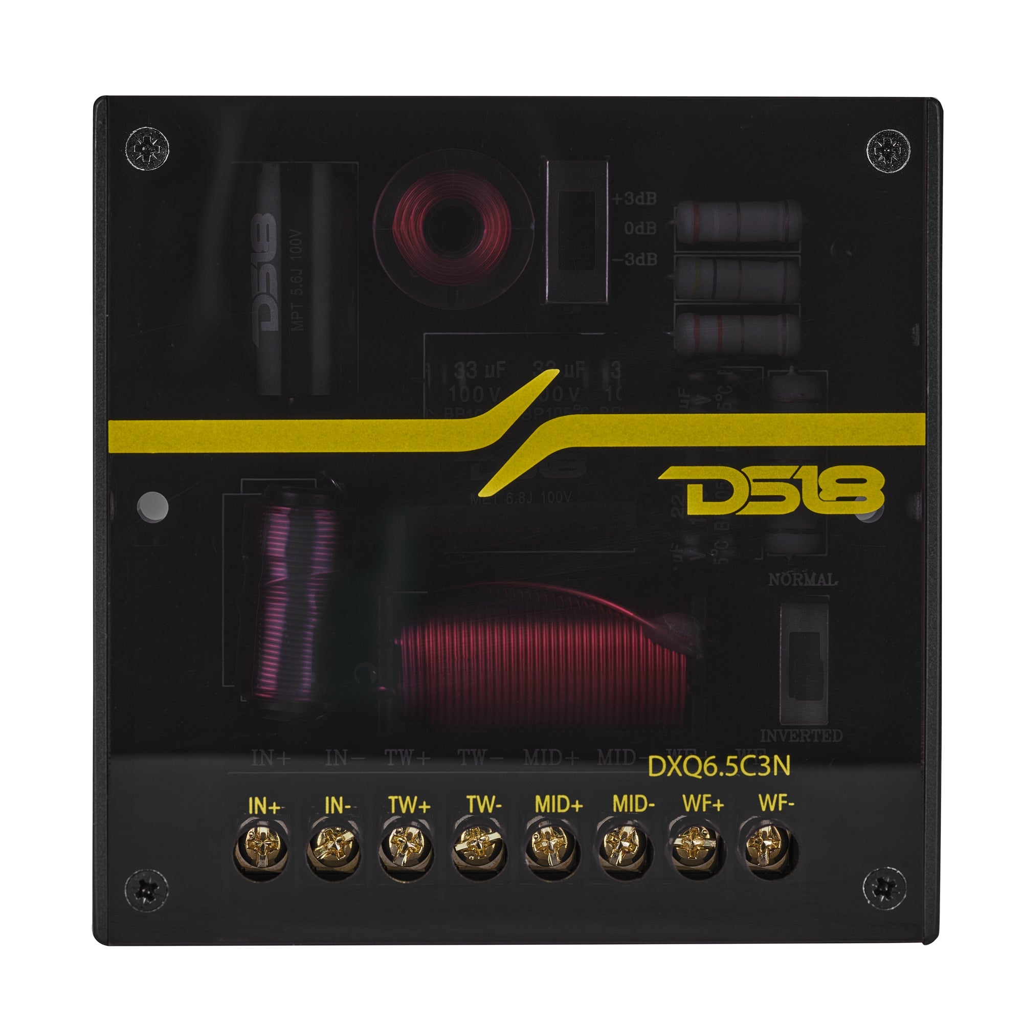 DS18 DXQ 6.5" 3-Way Component Speaker Set with Neodymium Magnet and Yellow Straw + Composite Foam Cone | | 180W RMS 4-Ohm