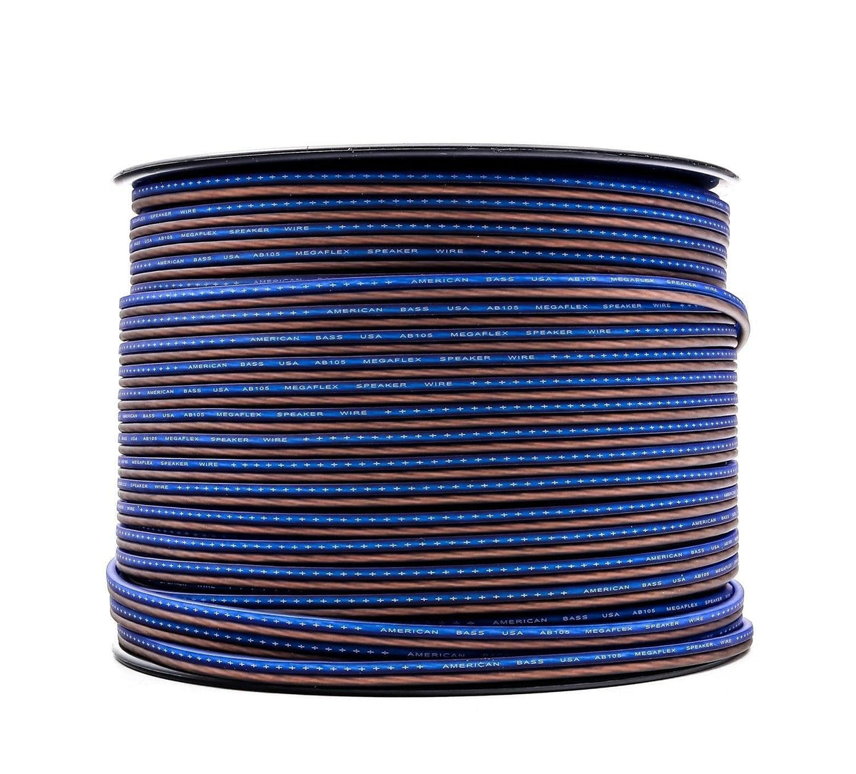 American Bass 16 Gauge Mega Flex CCA Speaker Wire — Blue/Black, 75 ft or 500 ft