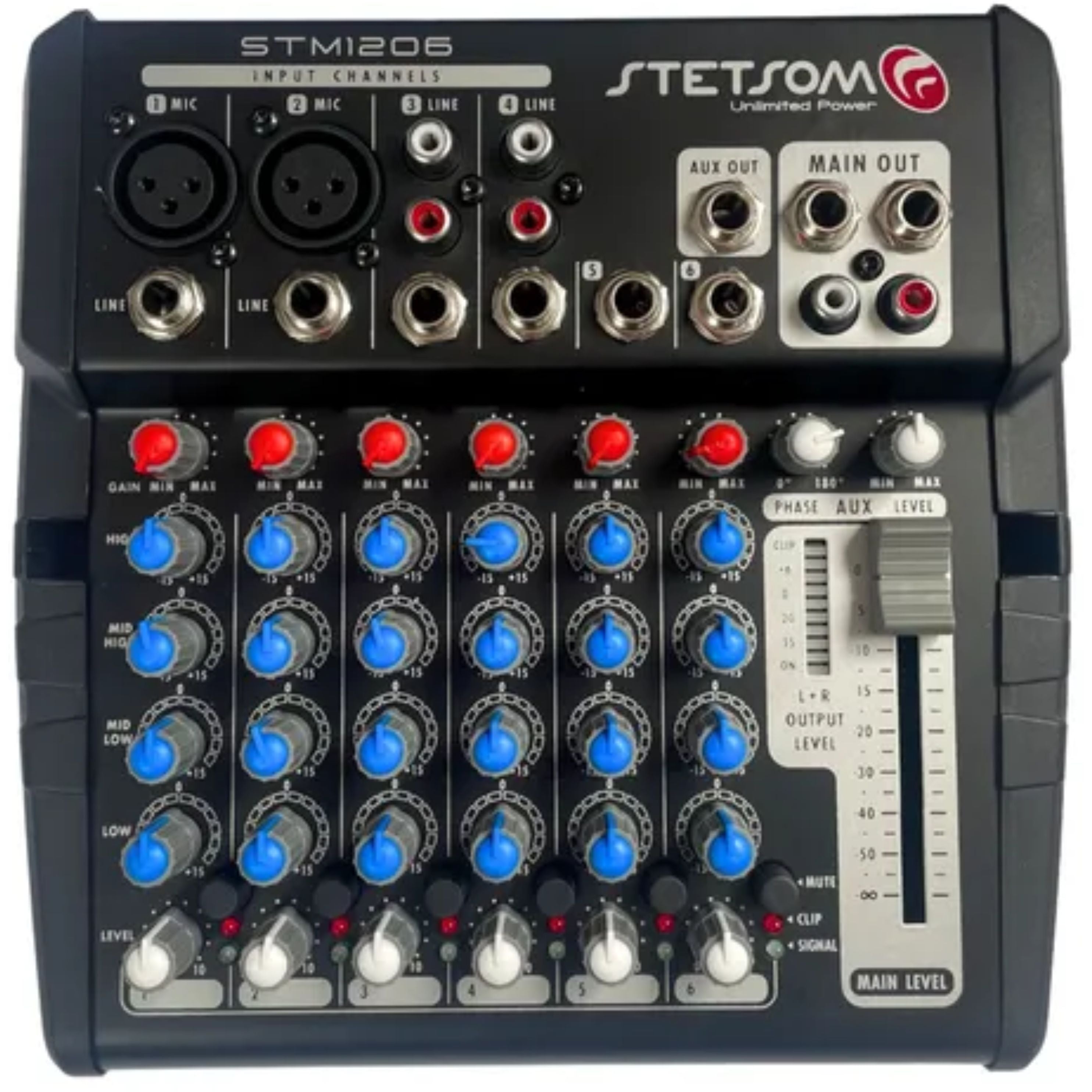 Stetsom STM1206 Mixer Automotive with Frequency from 1HZ ~ 75KHz with 6 Input Channels 4 Equalization Bands Per Channel
