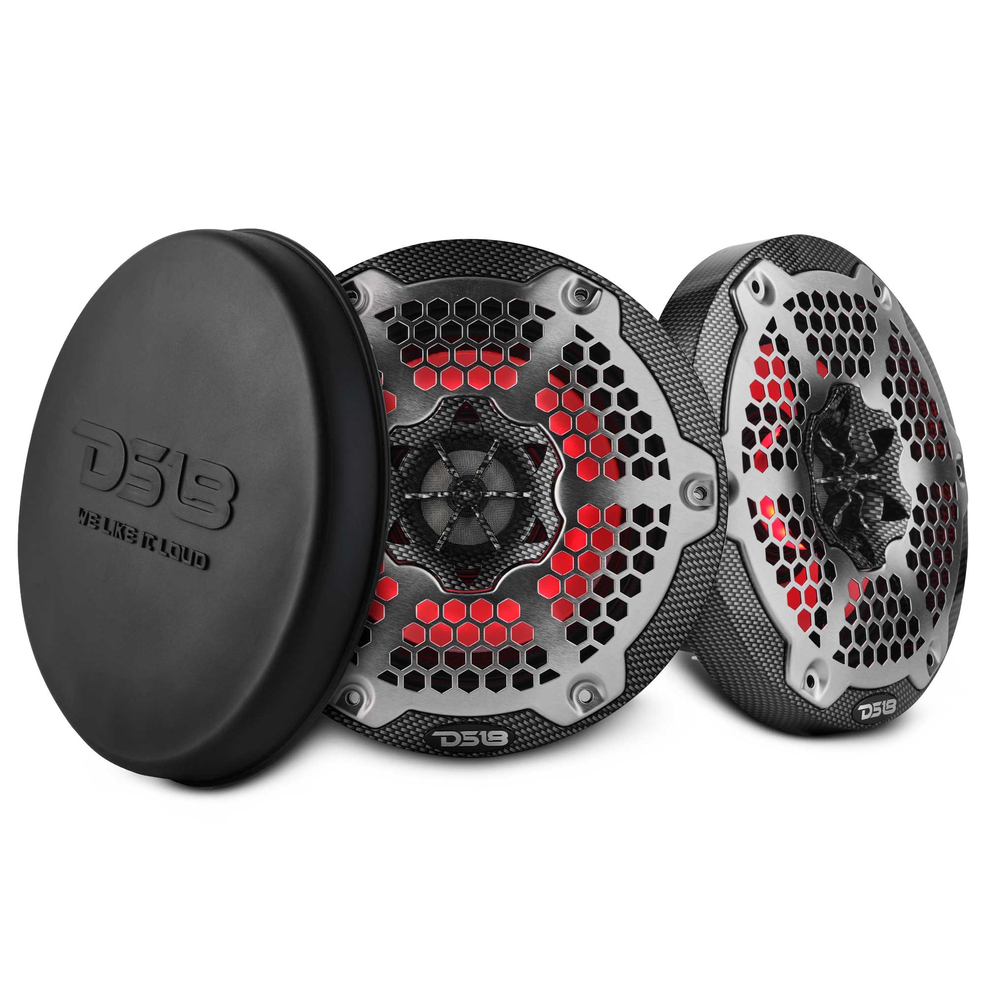 DS18 6.5” Marine 2-Way Hybrid Speaker with RGB LED, Compression Driver and Neodymium Magnet | 250W RMS 4-Ohm