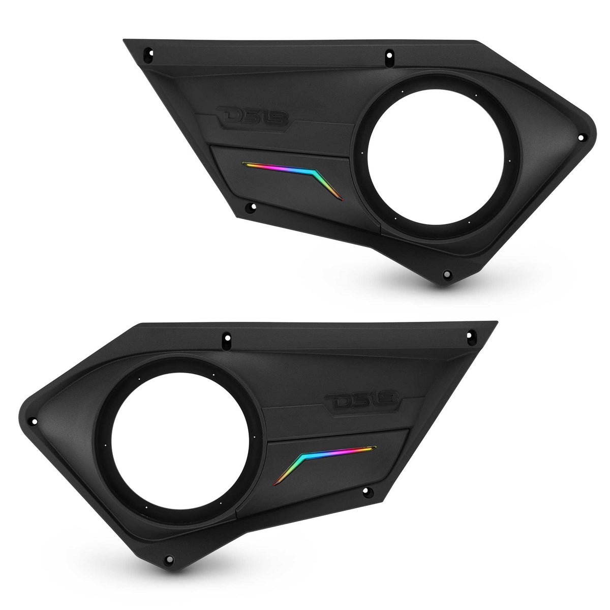 DS18 RZR-PROFD8 Polaris RZR Front Door Panels for 8” Speakers with Digital LED Lighting