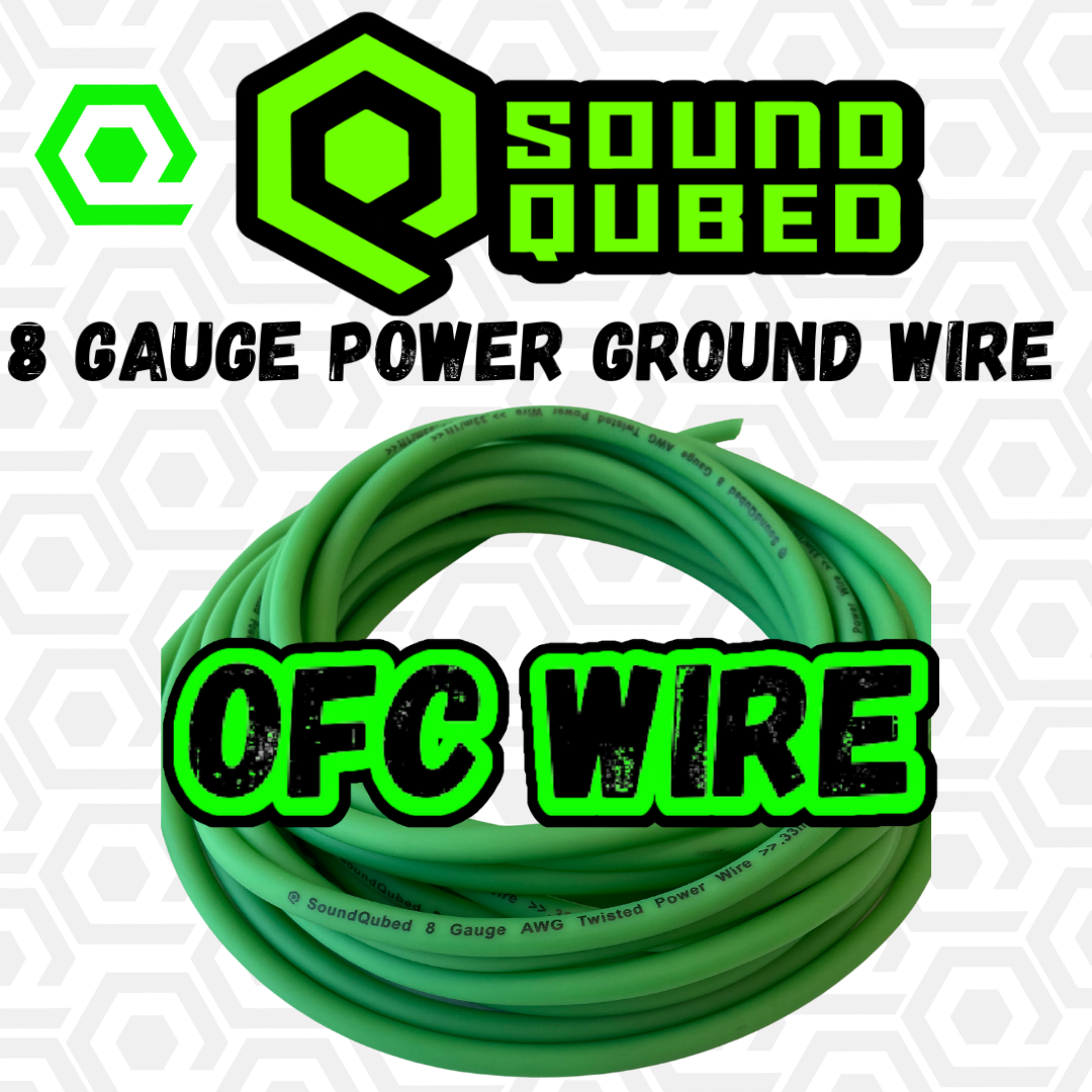 SoundQubed 8 Gauge OFC (Oxygen Free Copper) Power Wire GREEN 250 Ft.