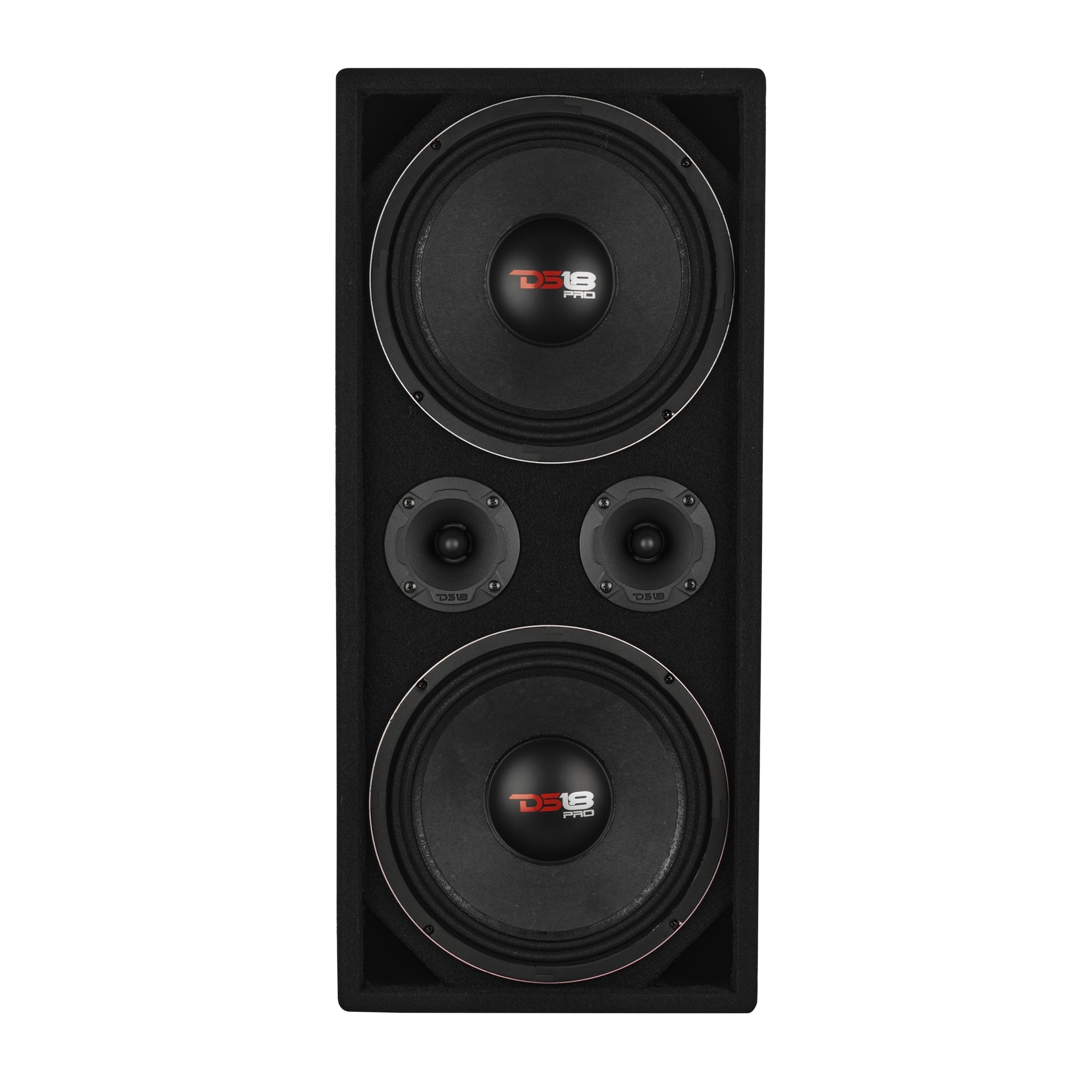 DS18 VOC10LD-PK Loaded Voceteo Enclosure with Dual 10" Mids, Dual 3.78" Tweeters, Amplifier & Speakon Cable — view 2 of 5