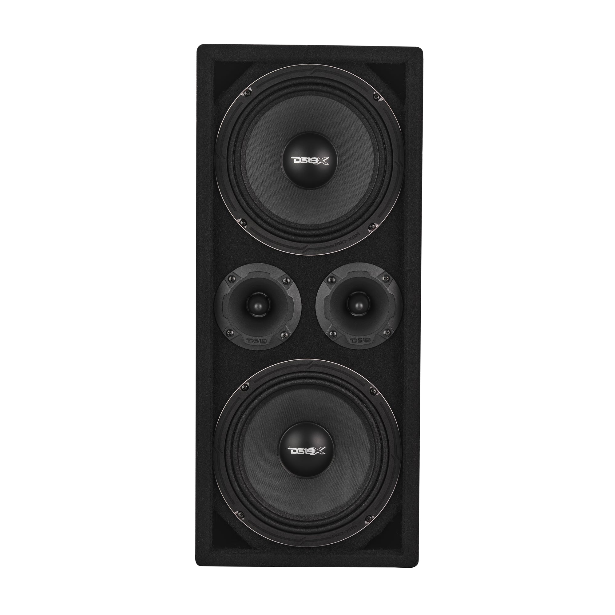 DS18 VOC8LD-PK Loaded Voceteo Enclosure with Dual 8" Speakers, Dual 3.78" Tweeters, Amplifier & Speakon Cable — view 2 of 5